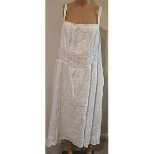 Wild Fable White Cotton Blend Maxi Women's Spaghetti Strap Dress XXL